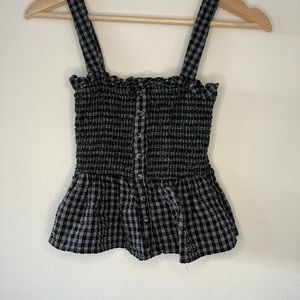 Gingham ruffle crop top